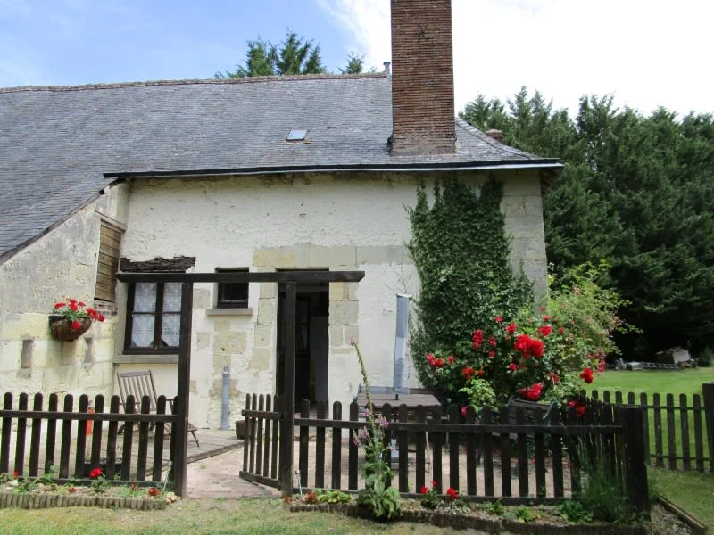 Gite La Maison du Frere exterior with private garden and countryside views, Moulin St Blaise Sarthe